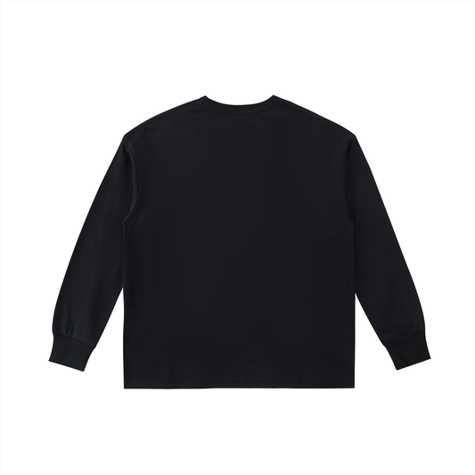 Black long-sleeve shirt on a white background