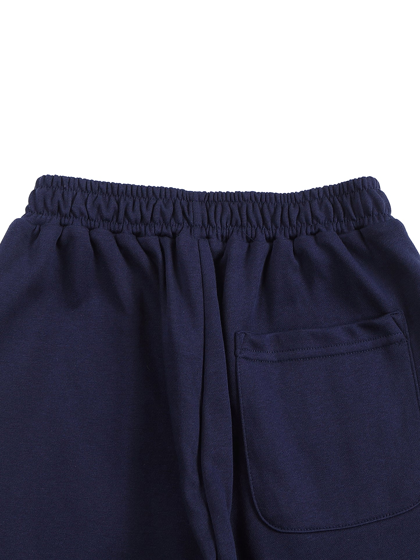 Navy blue kids shorts with a pocket on a white background