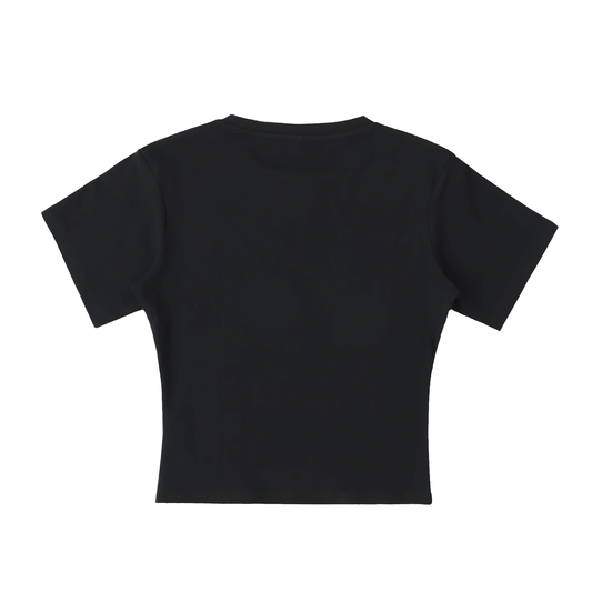 Black t-shirt on a white background