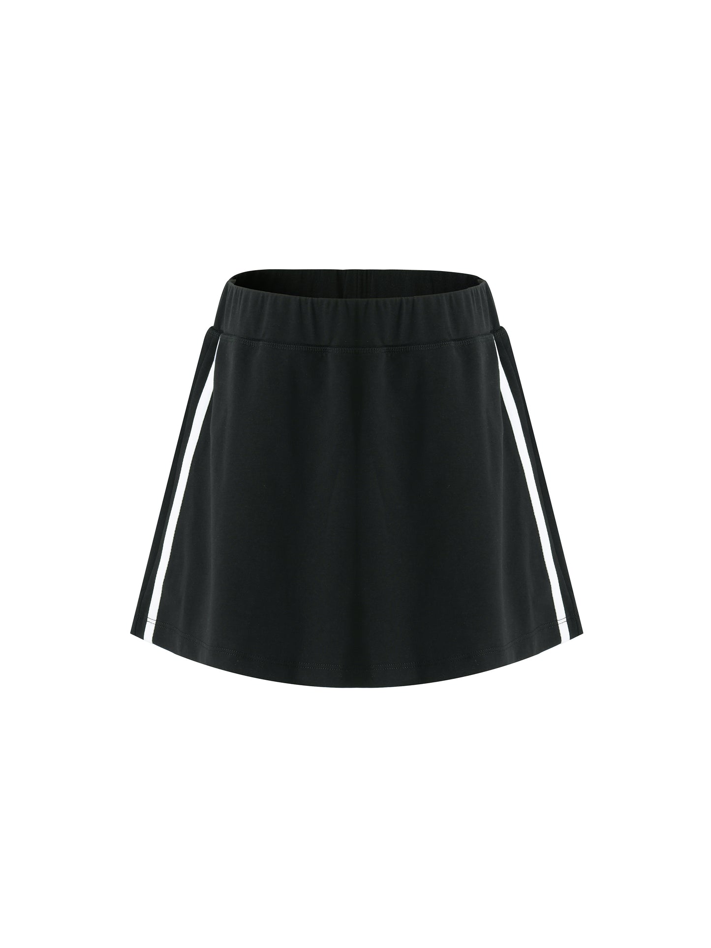 Black skirt with white stripes on a white background