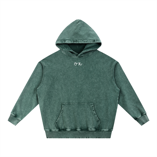 Forest Green hoodie with an 'OA' logo on a white background