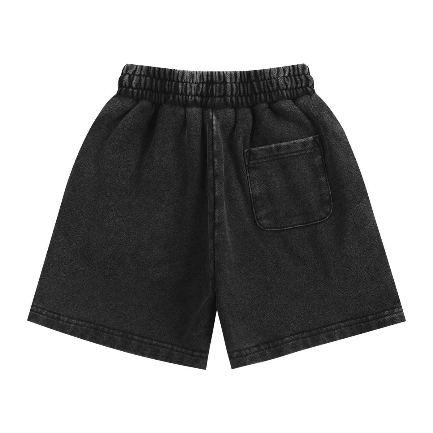 Black shorts with a pocket on a white background