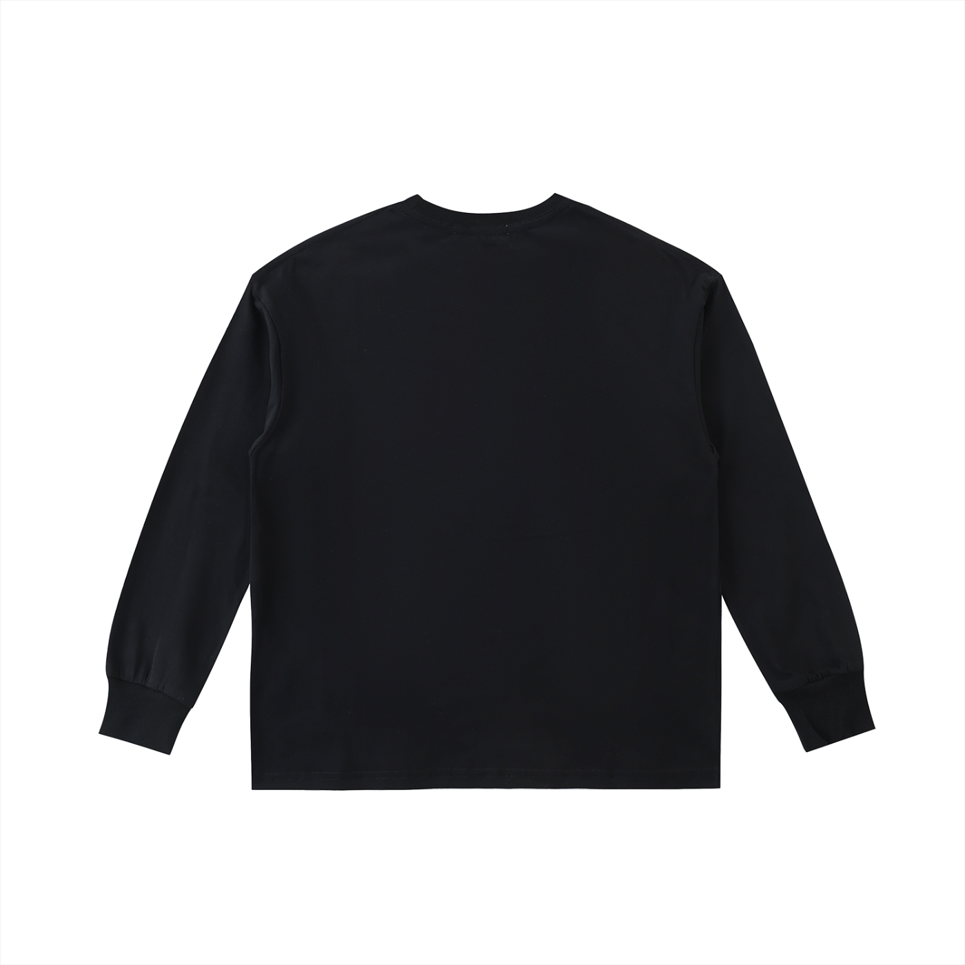 Black long-sleeve shirt on a white background