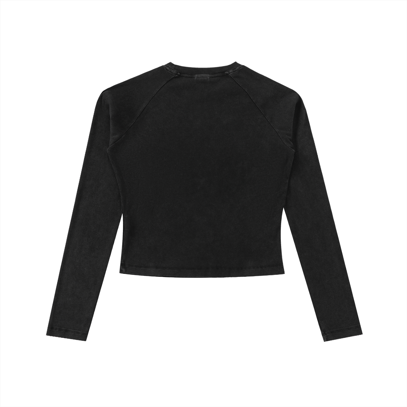 Black long-sleeve top on a white background