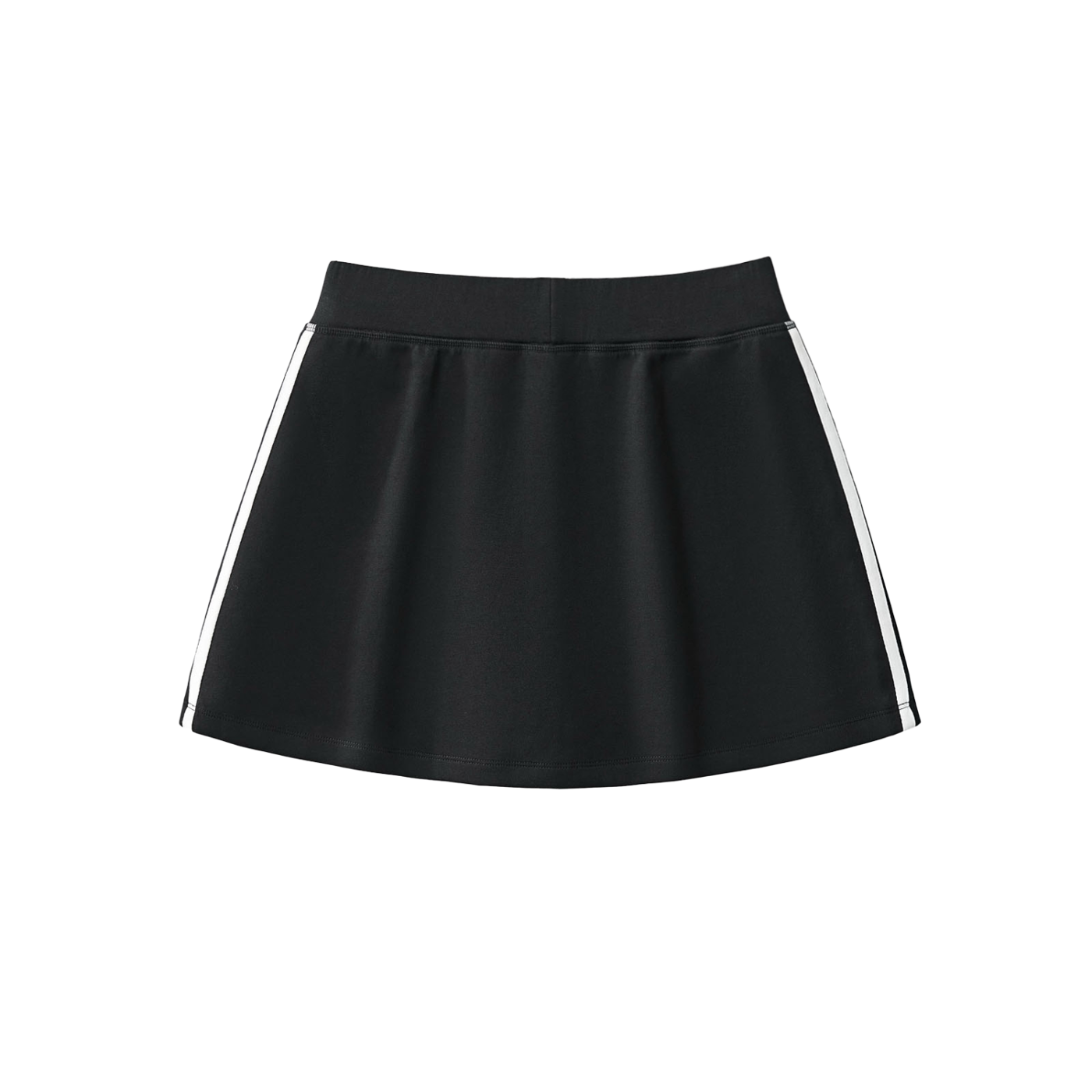 Black skirt with white stripes on a white background