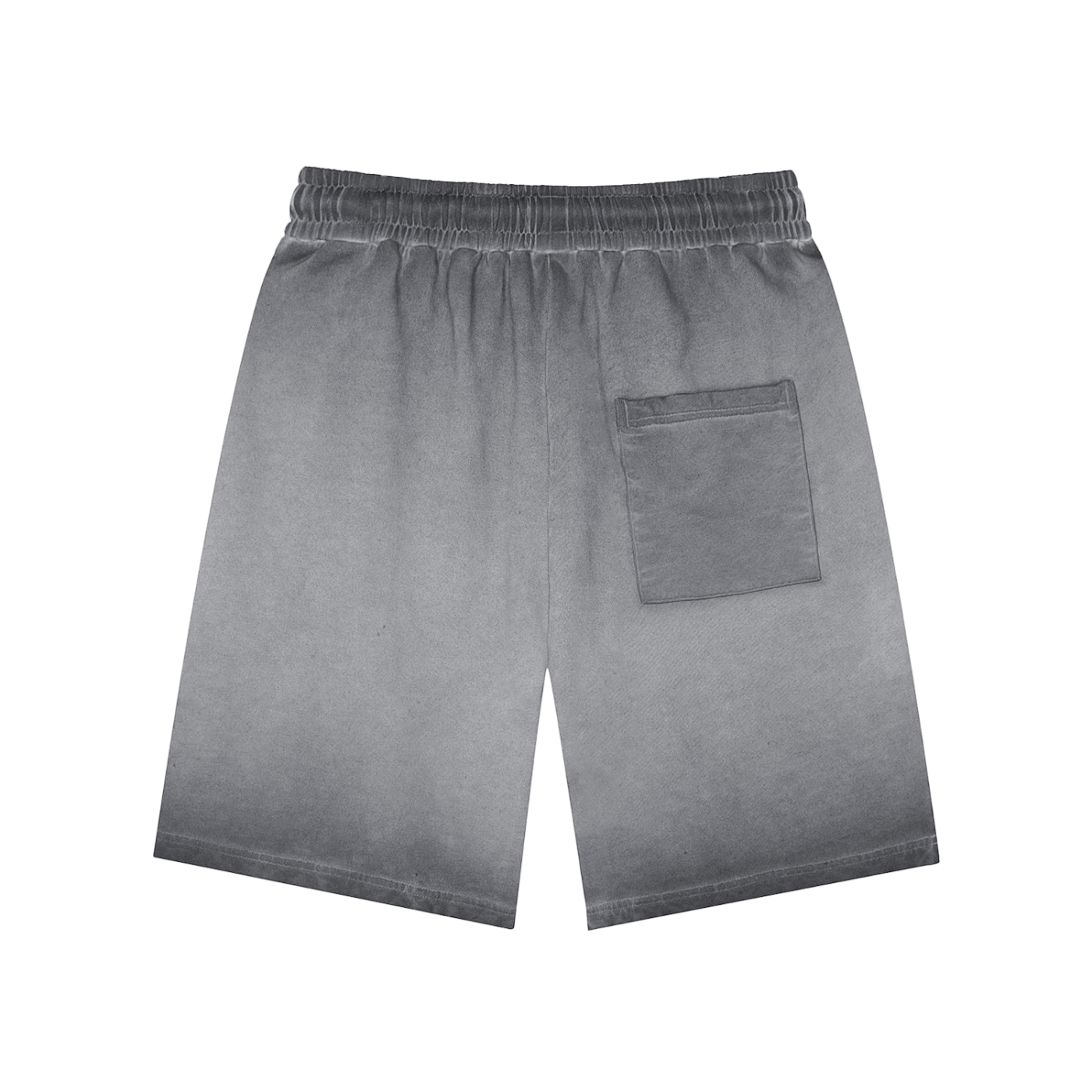 Faded Gray shorts with a pocket on a white background