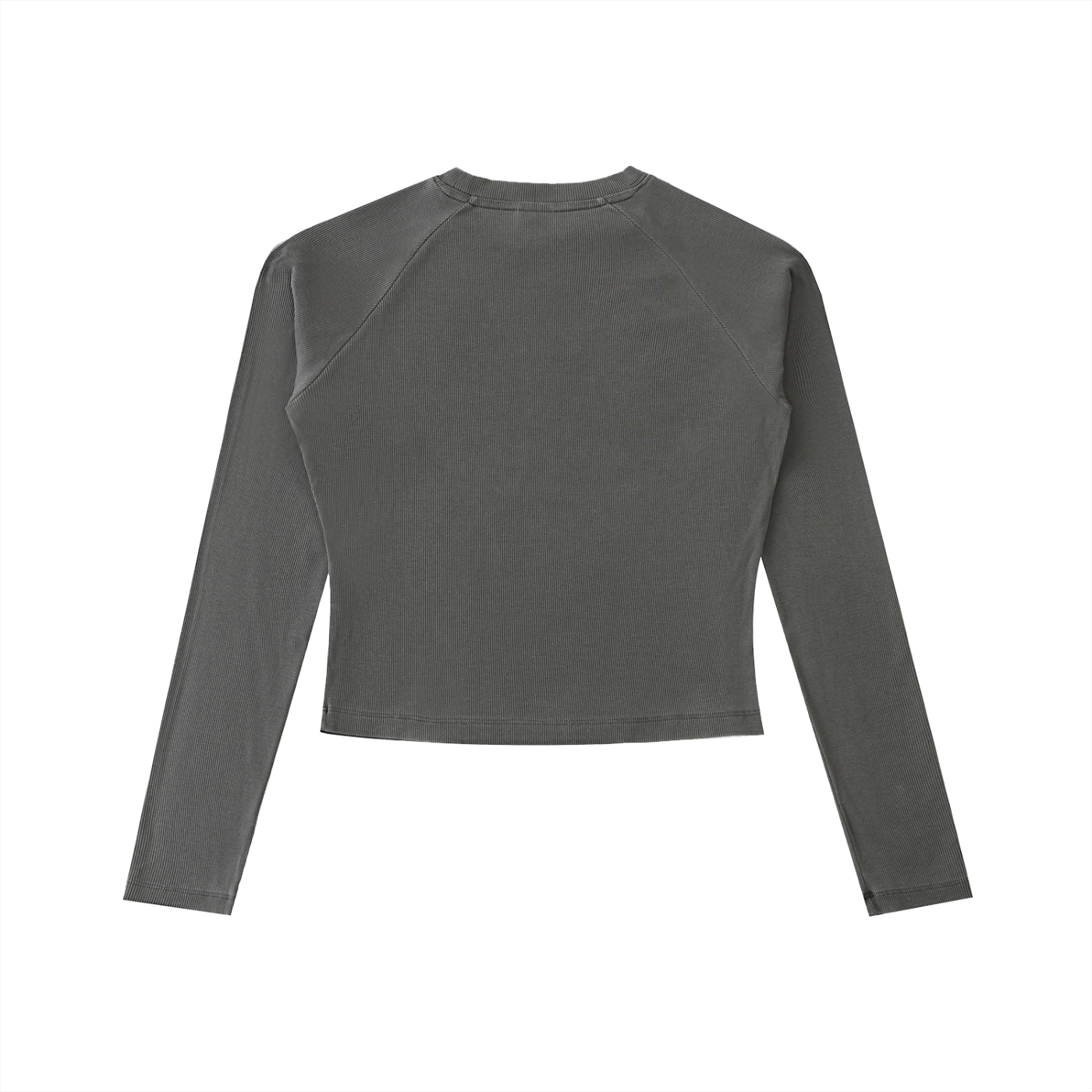 Gray long-sleeve top on a white background