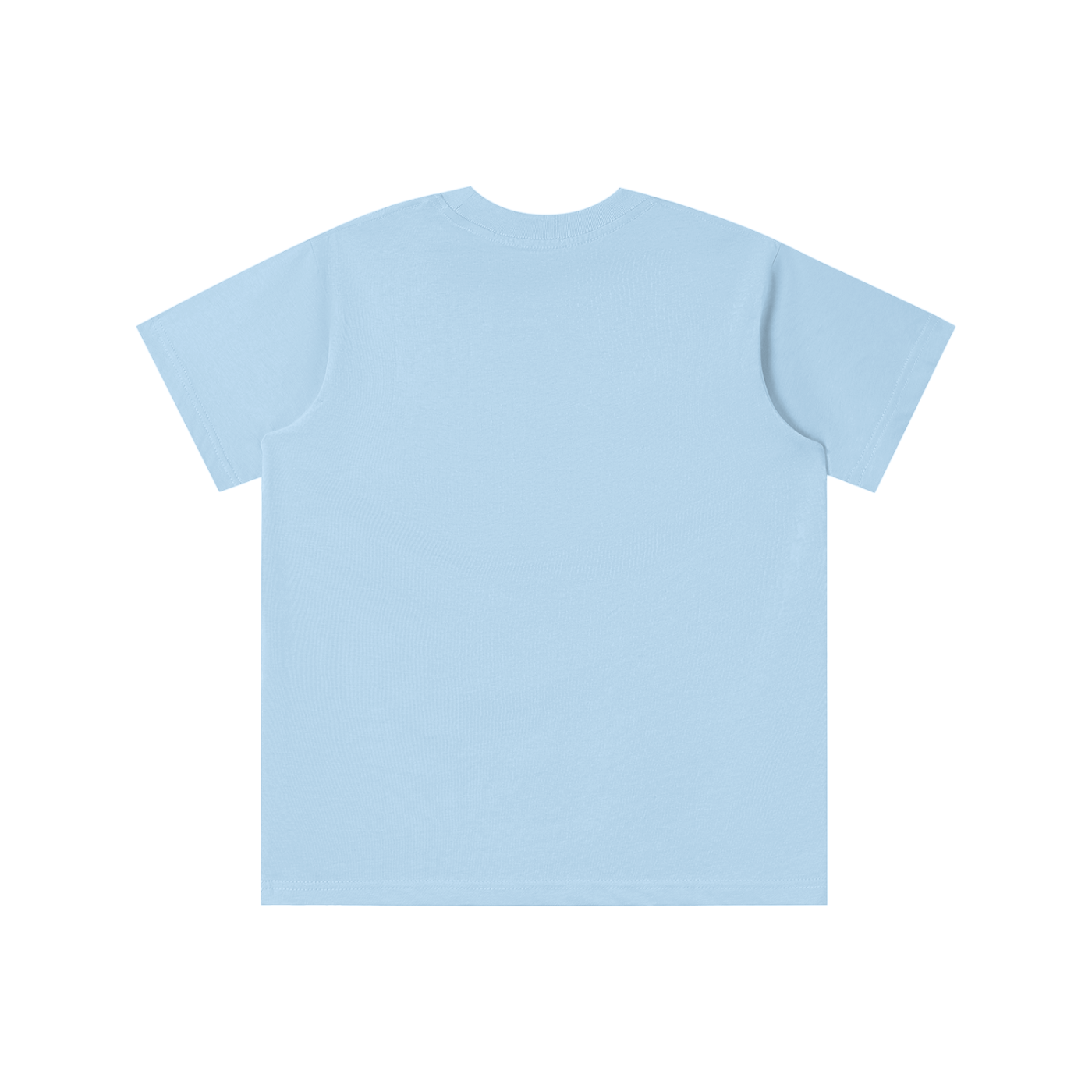 Plain light blue t-shirt on a white background