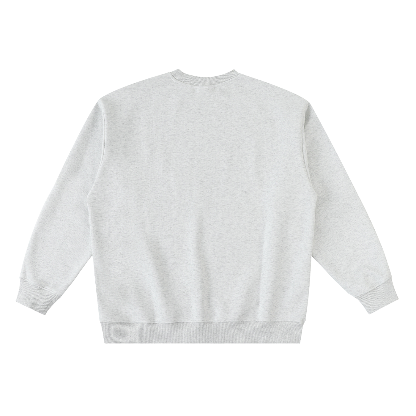 Light heather Gray sweatshirt in front of a white background