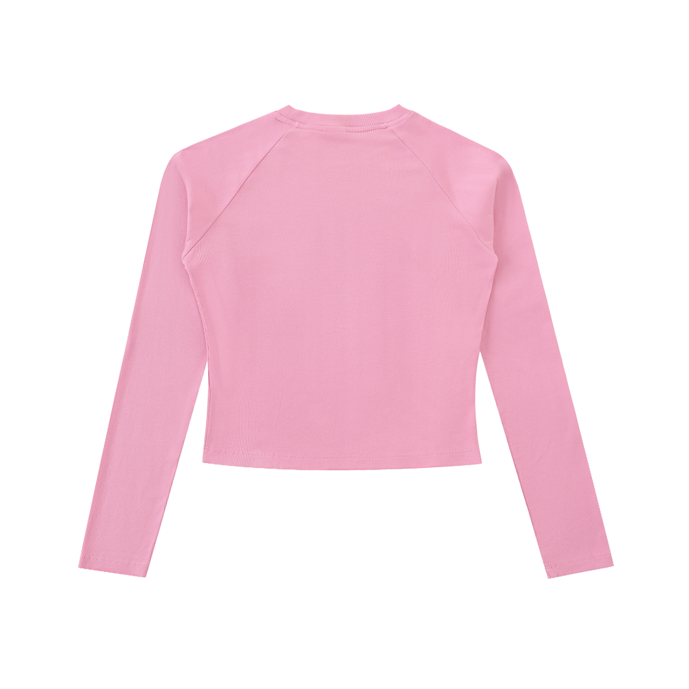 Pink long-sleeve top on a white background