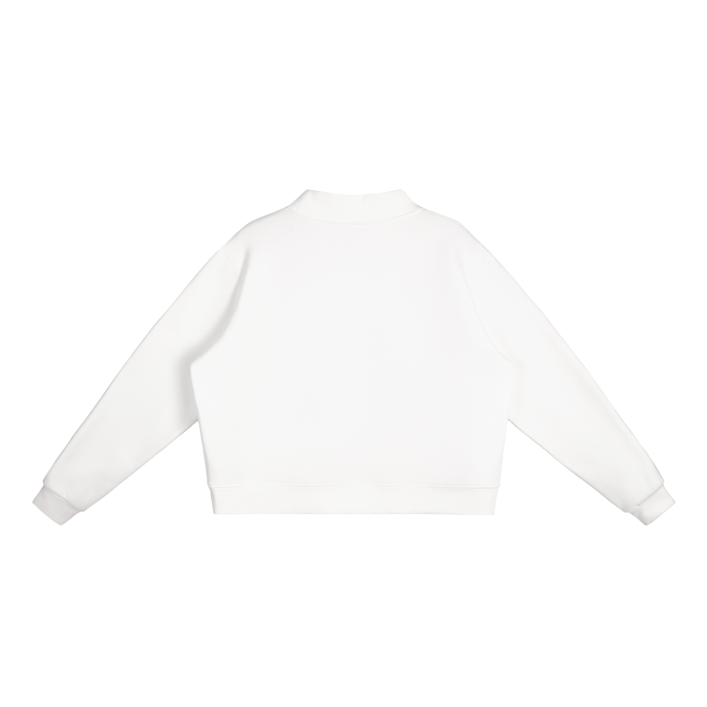 White long-sleeve crop top on a white background