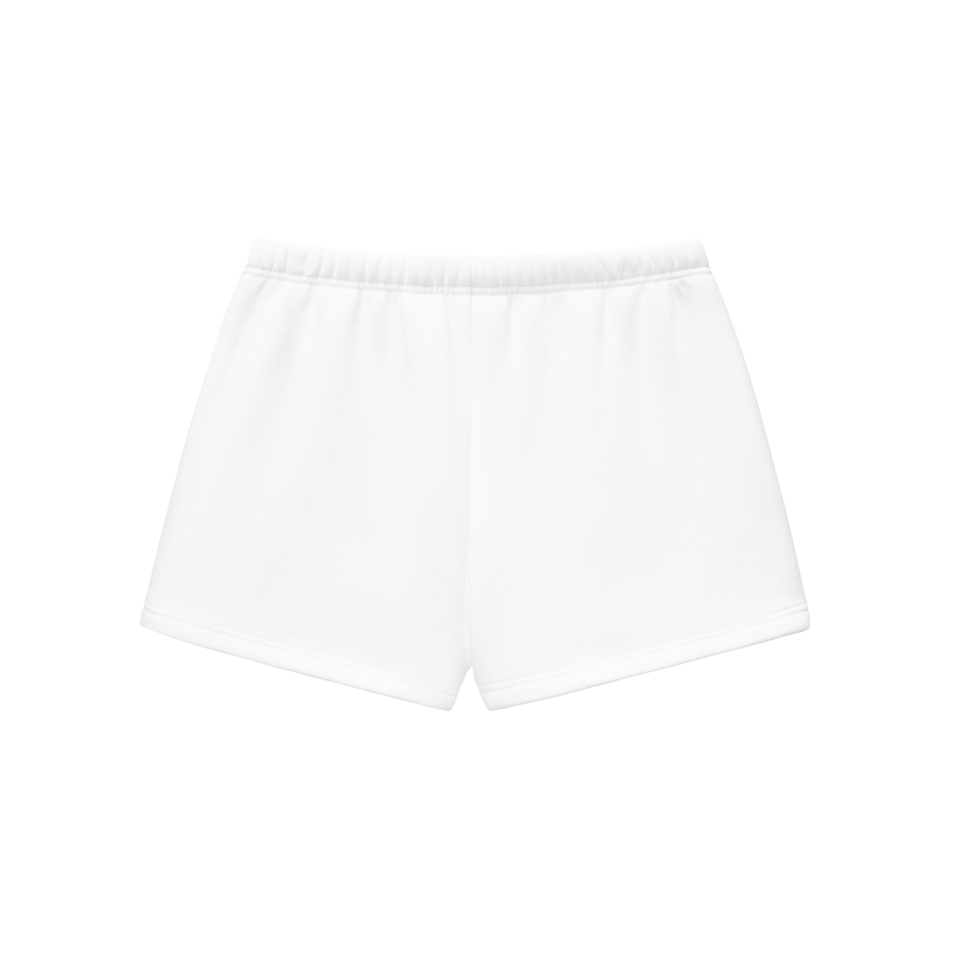 White sweatshorts on a white background