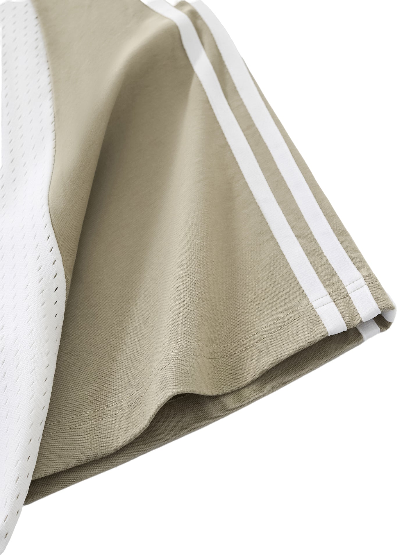 Beige sleeve with white stripes on a white background