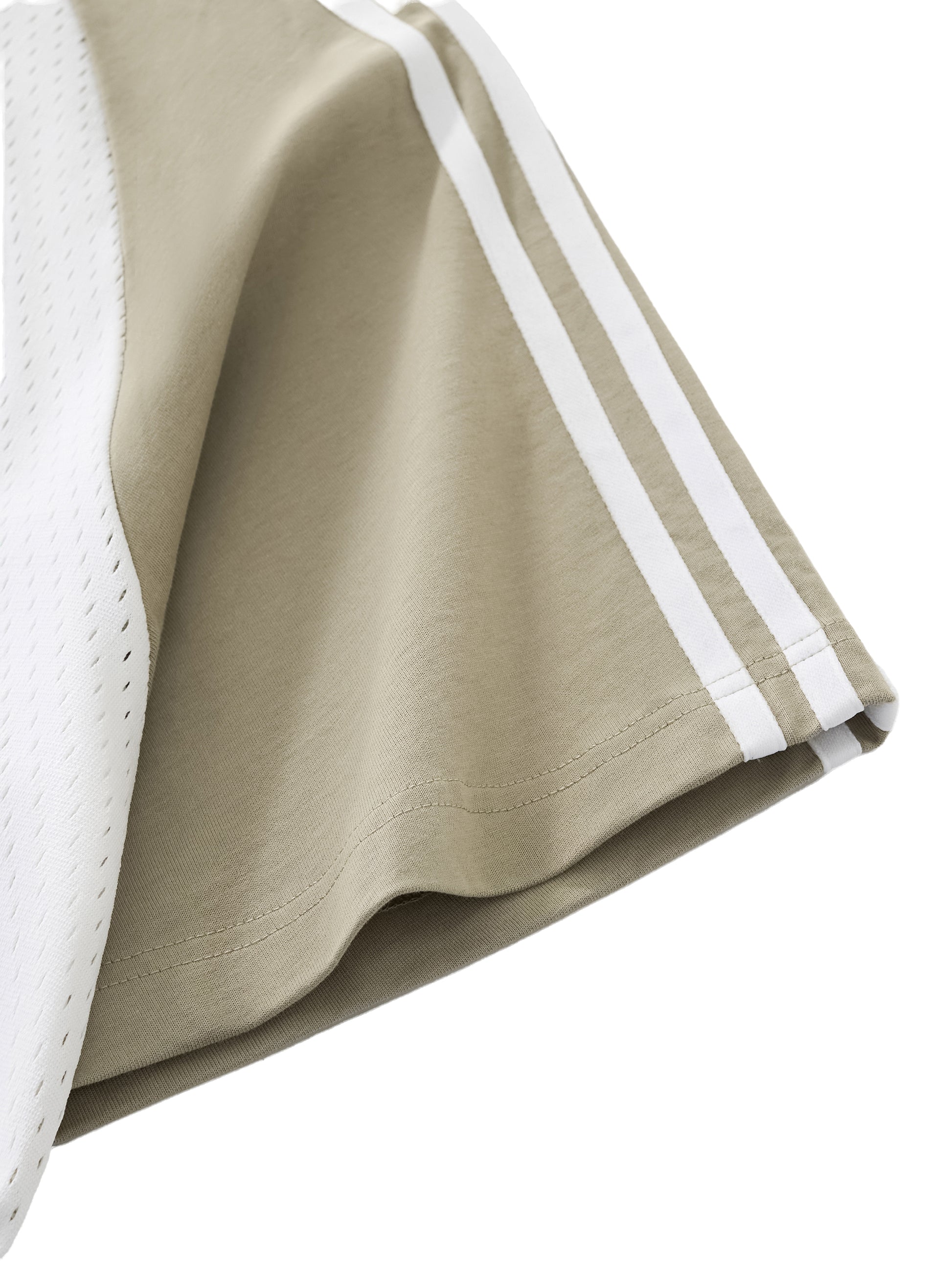 Beige sleeve with white stripes on a white background