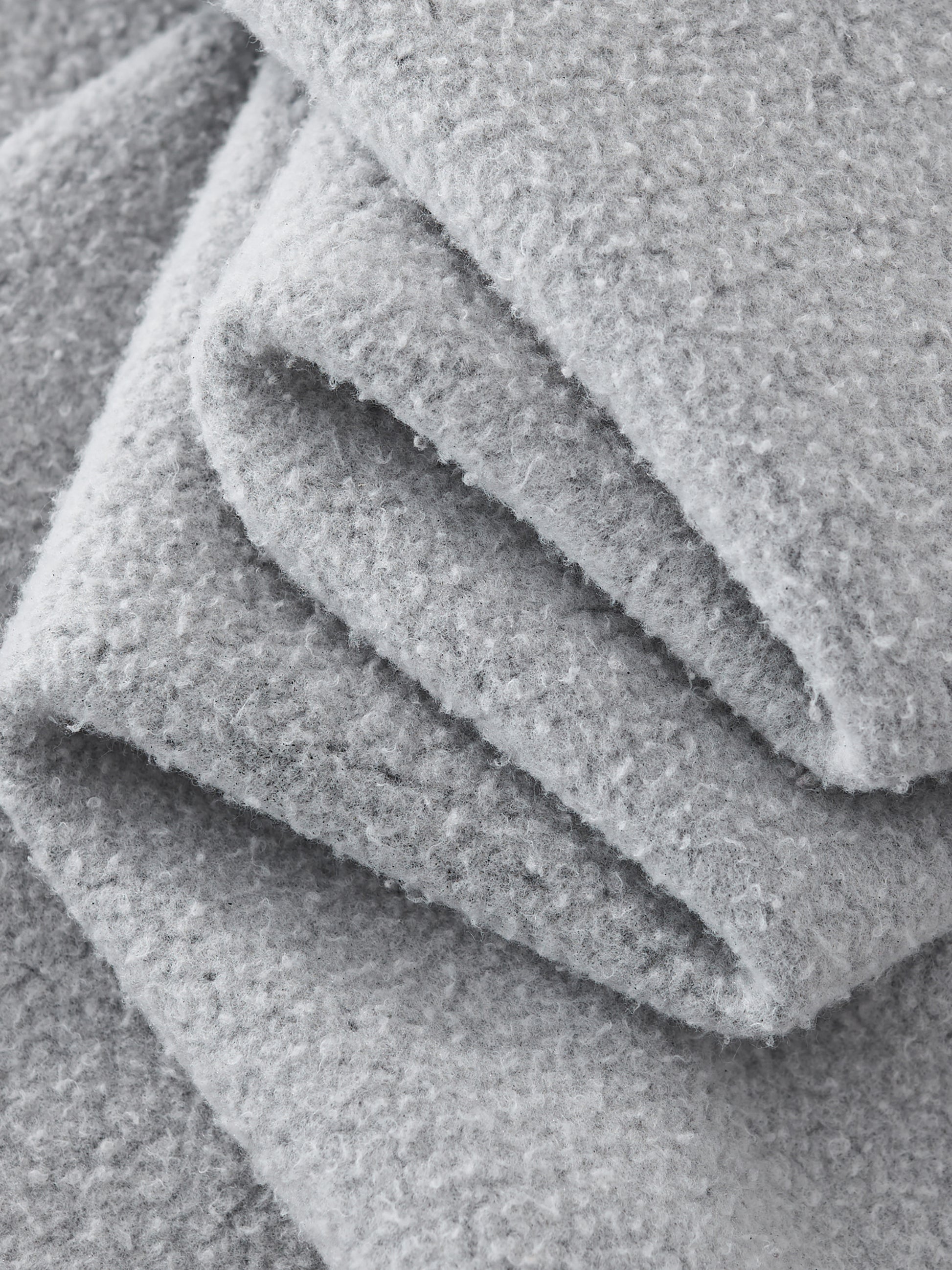 Close-up of folded gray fabric texture