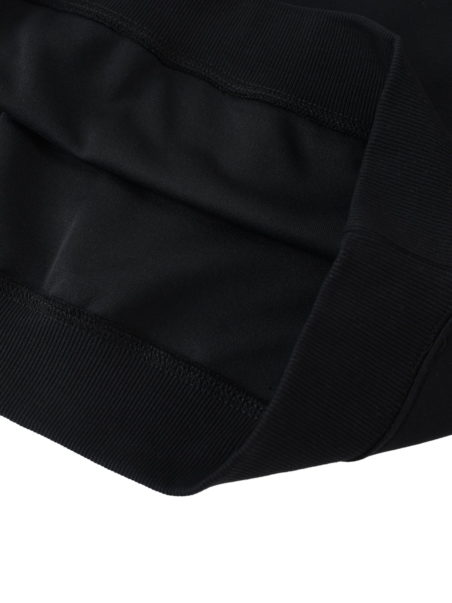 Close-up of a black fabric texture on a white background