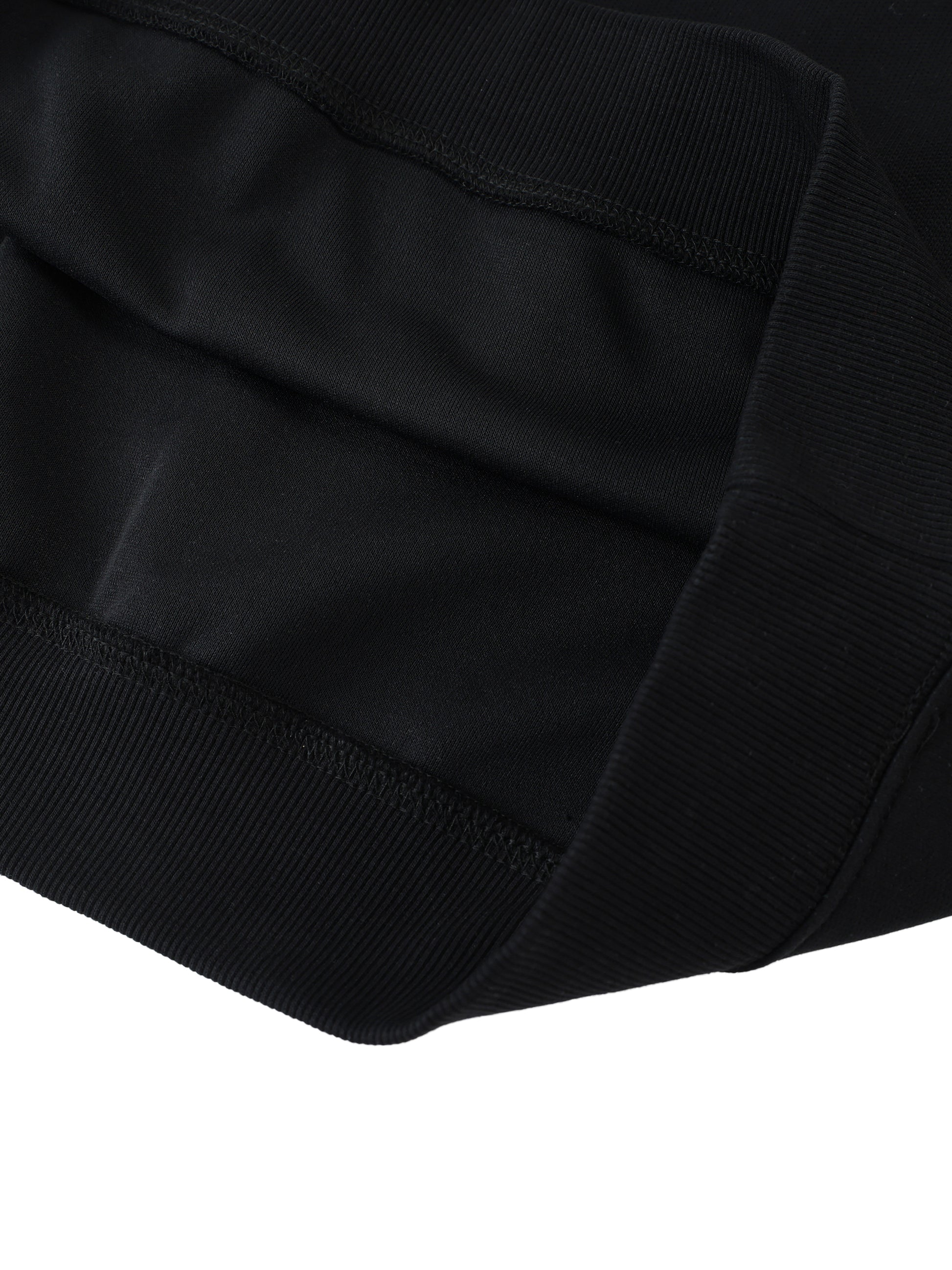 Close-up of a black fabric texture on a white background