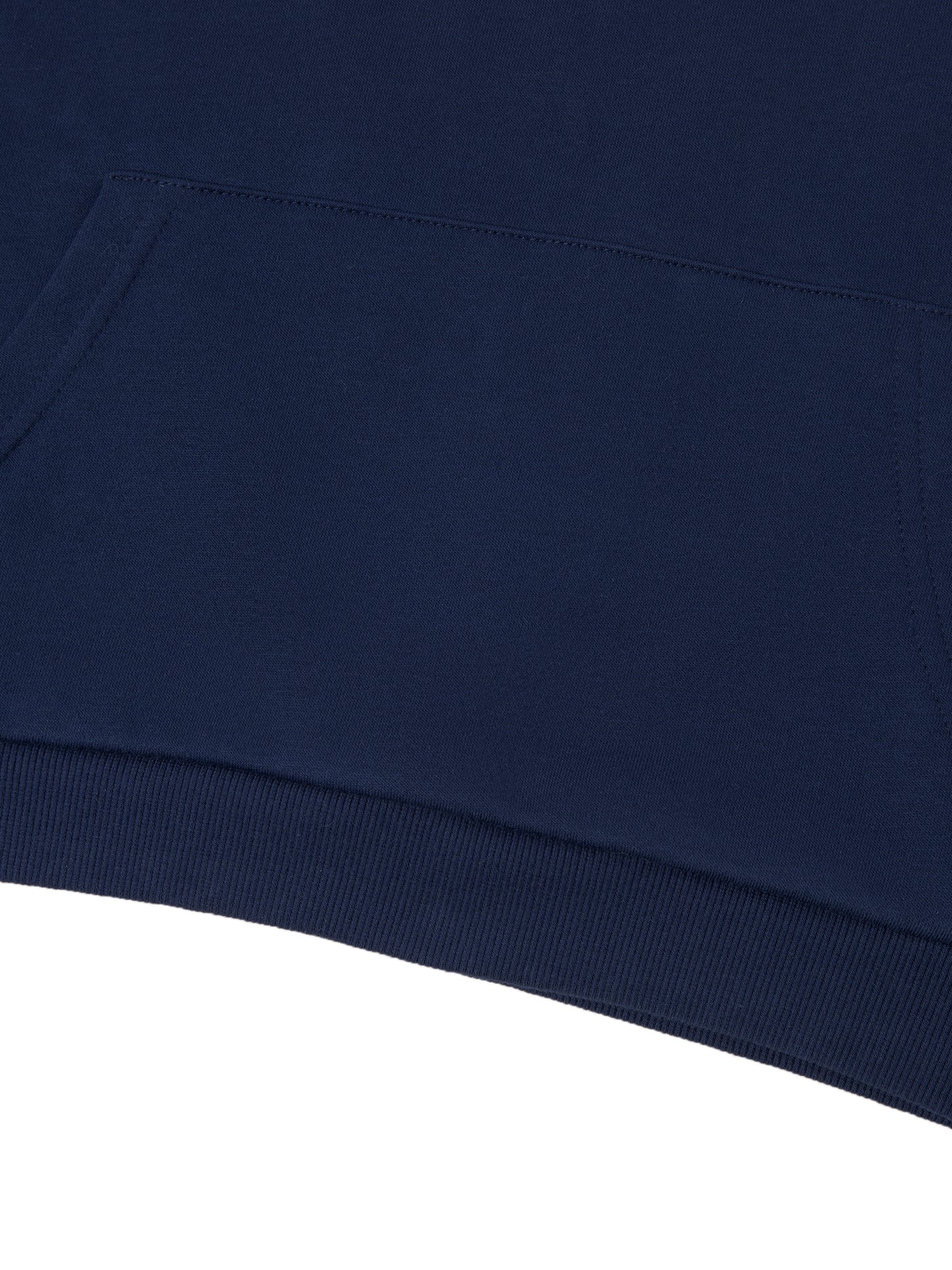 Close-up of a navy blue fabric texture on a white background