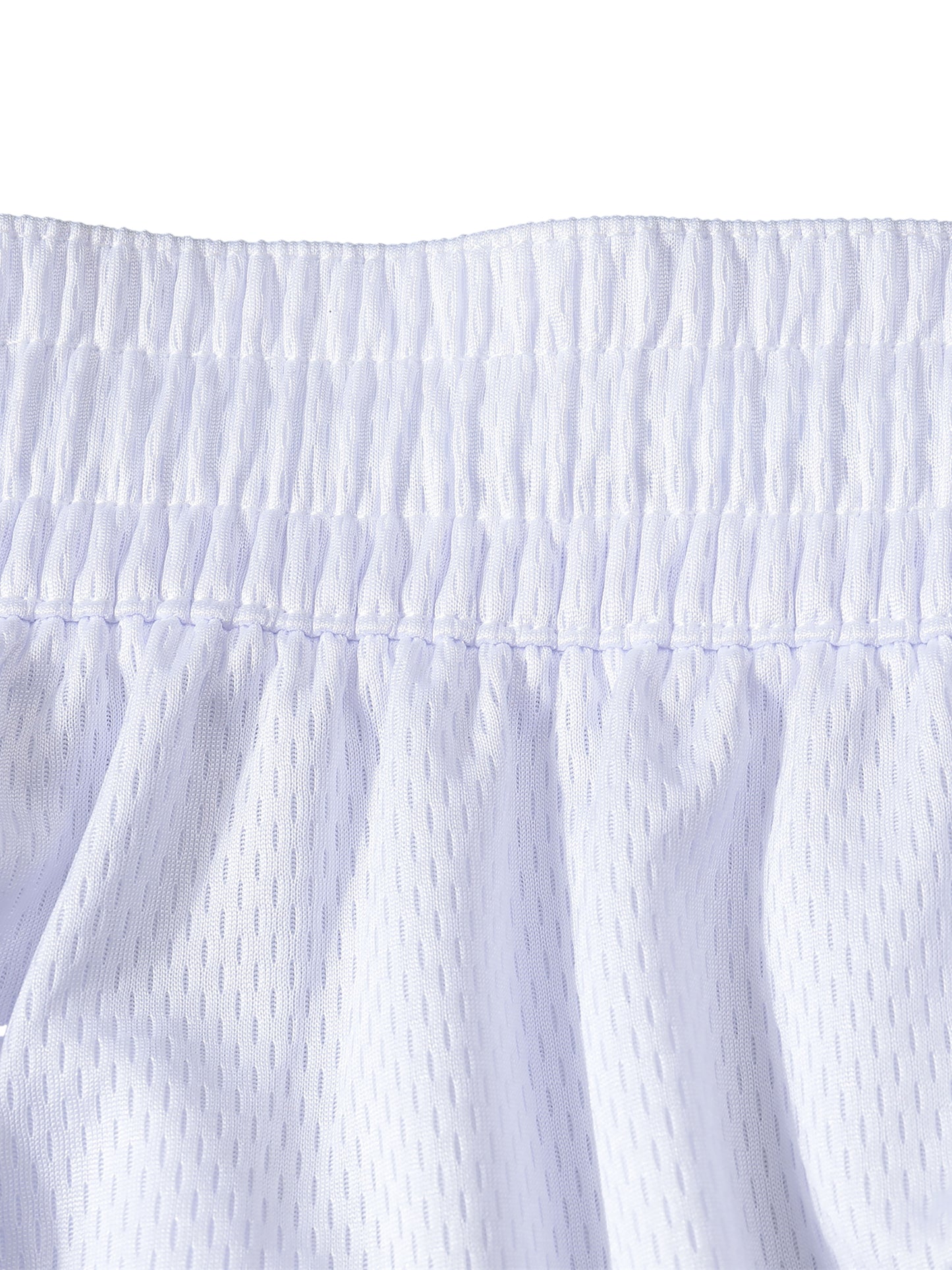 Close-up of white fabric with a subtle pattern on a white background