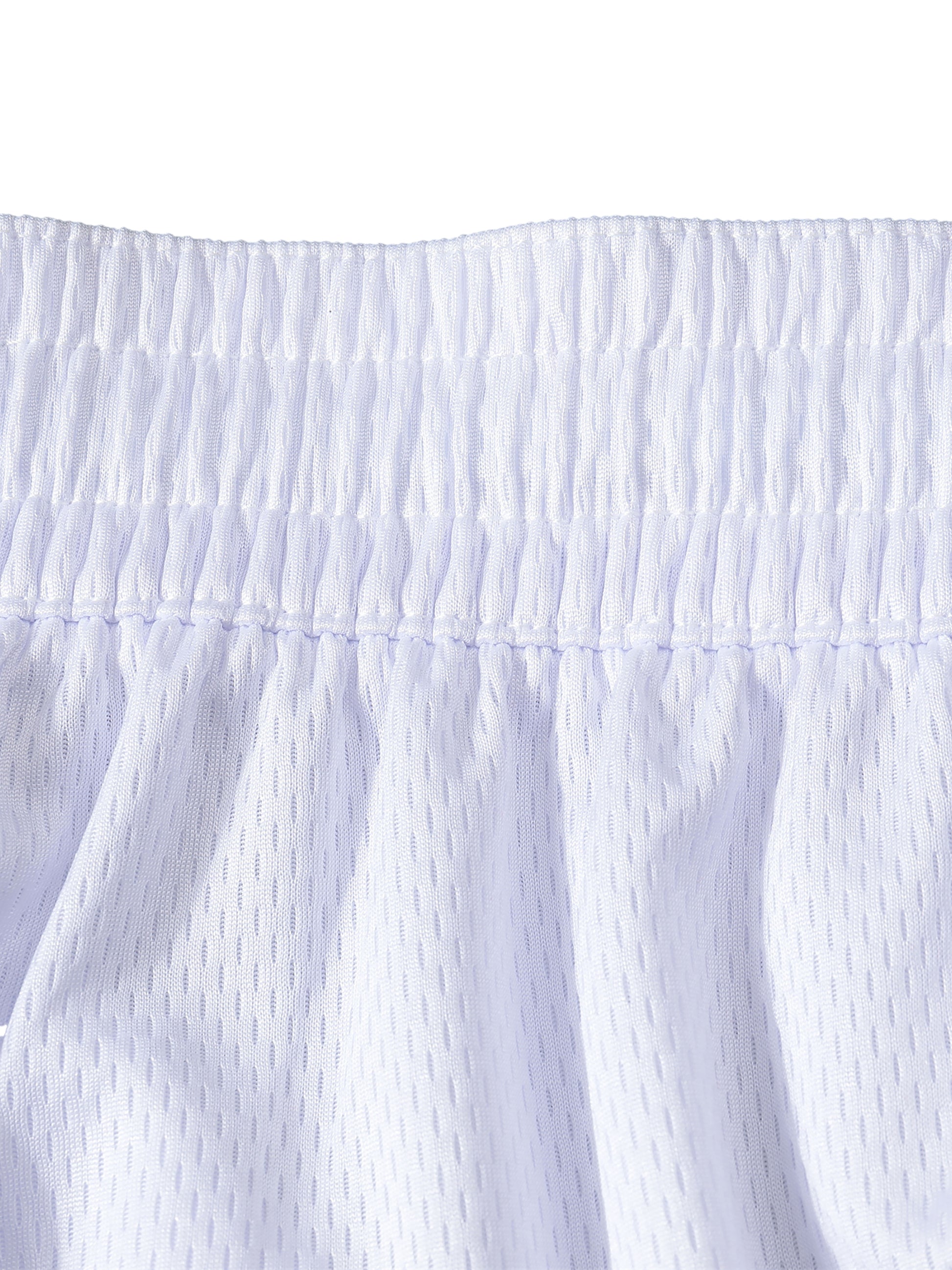 Close-up of white fabric with a subtle pattern on a white background