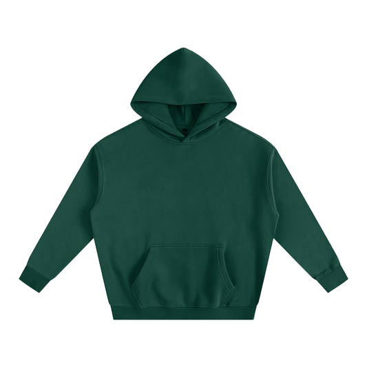 Green hoodie on a white background