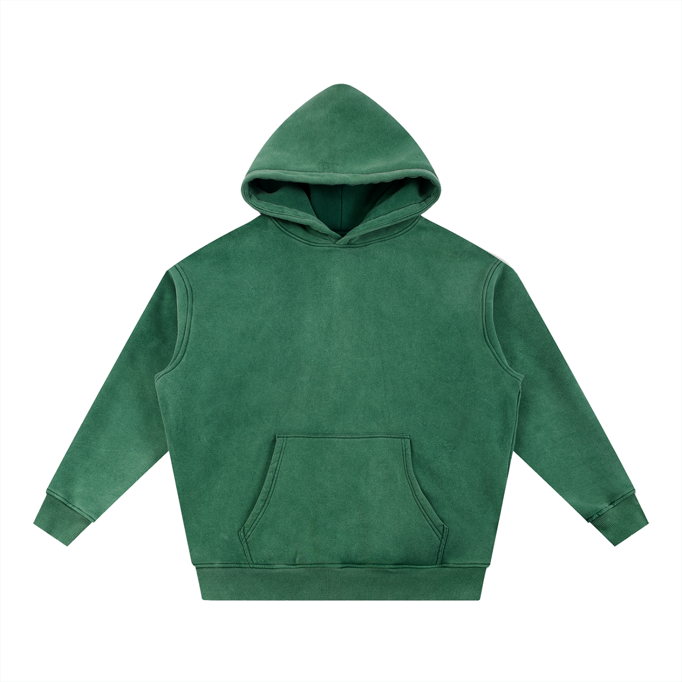 Green hoodie on a white background