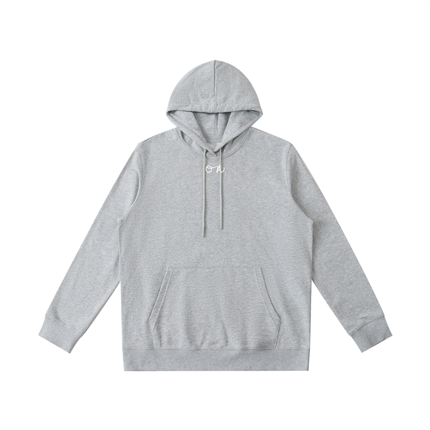 Light Gray hoodie with a small 'OA' logo on a white background