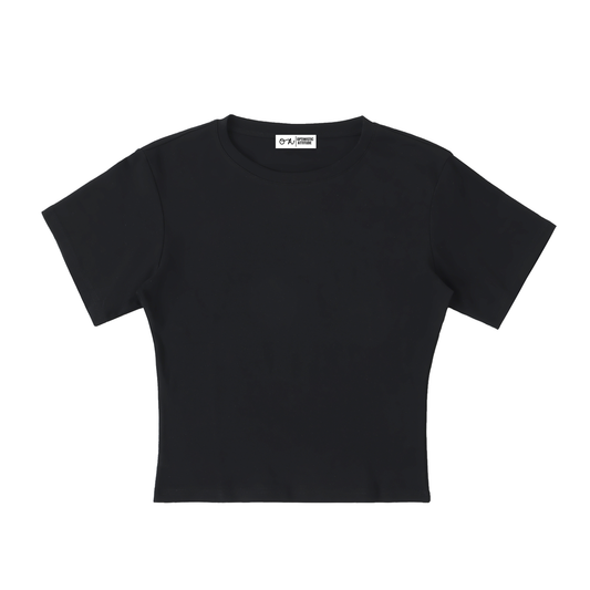 Black t-shirt on a white background