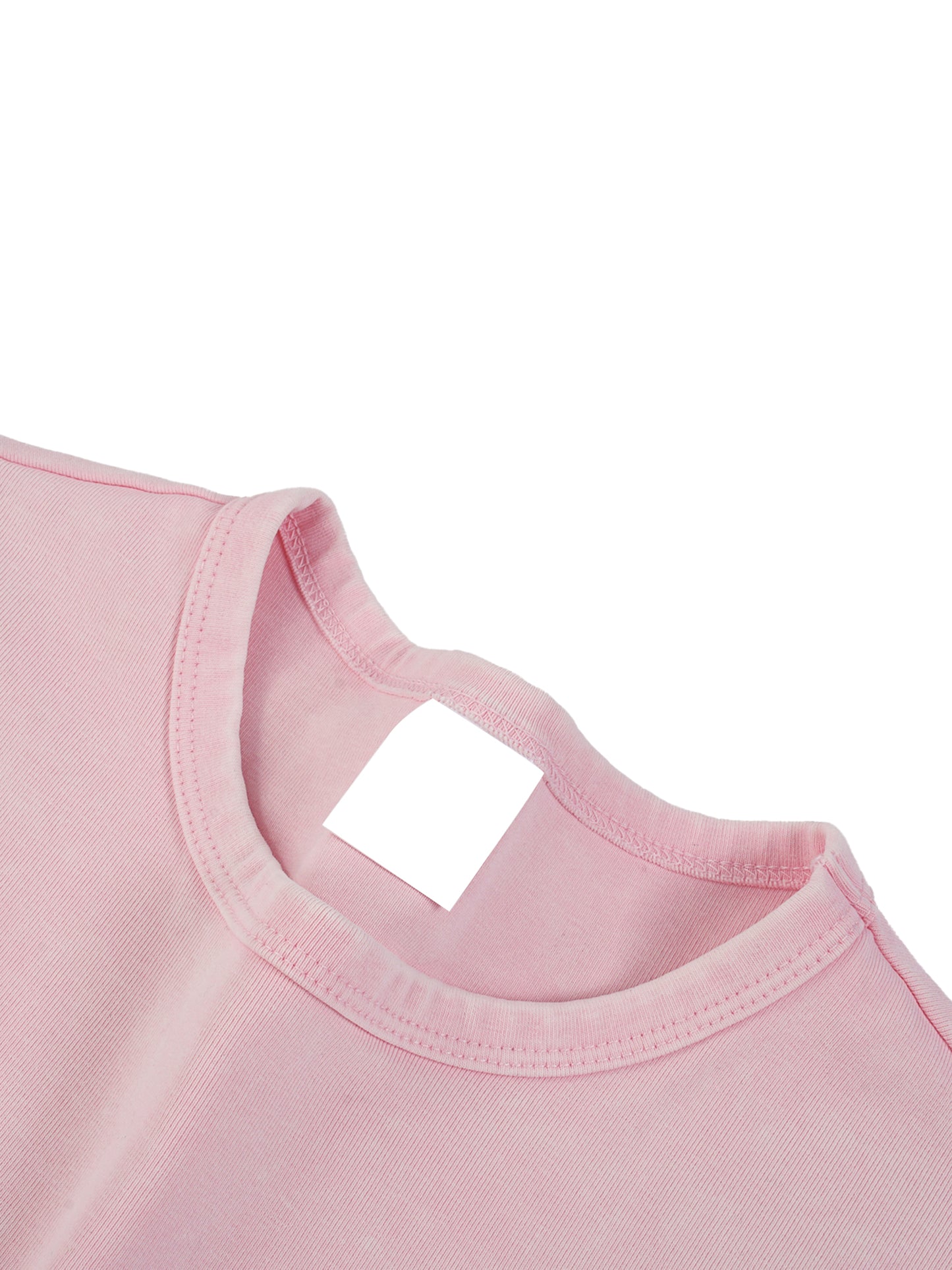 Close-up of a pink crop top on a white background